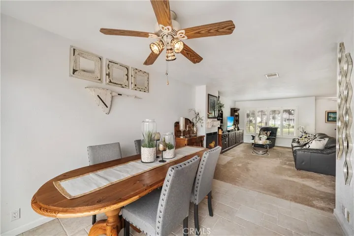 Spacious dining room open to living room
