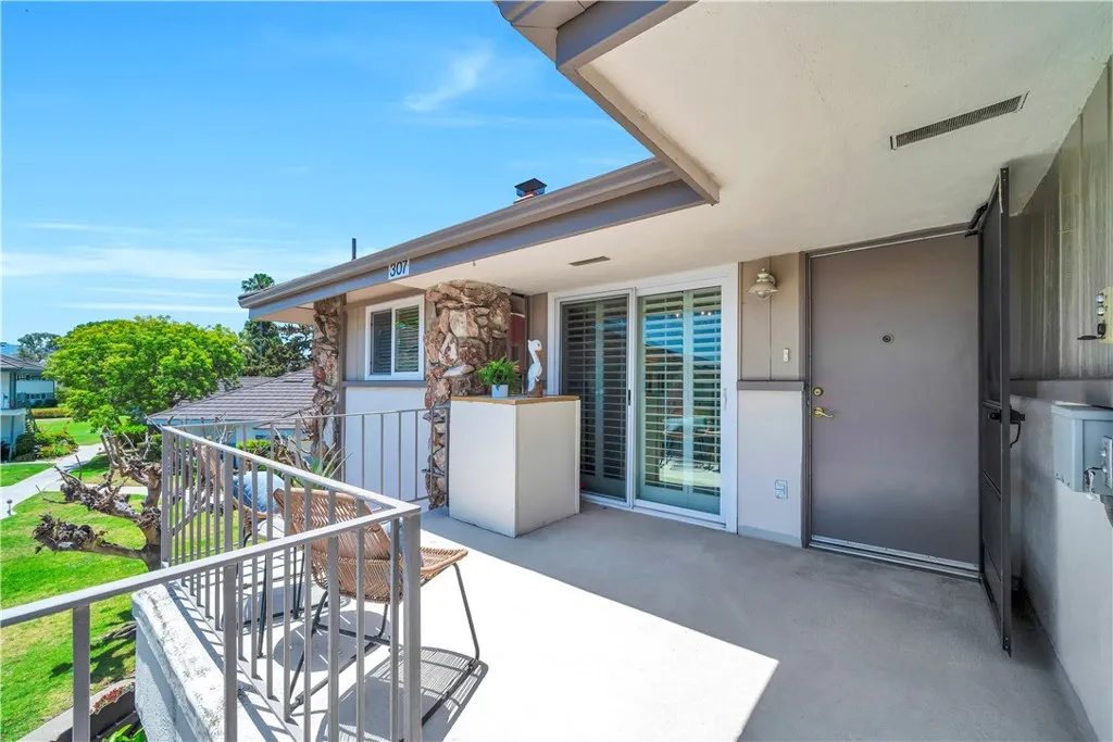 Front entry with large patio