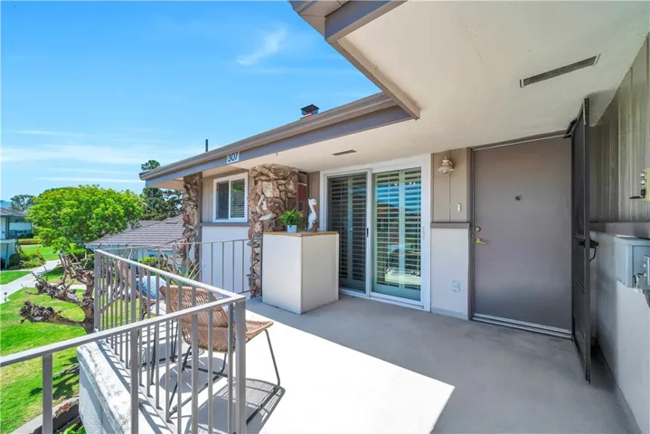Front entry with large patio