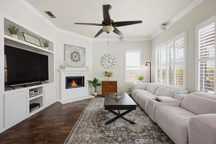 Family room with fireplace