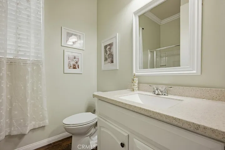 Bathroom with walk in shower off the Second Bedroom