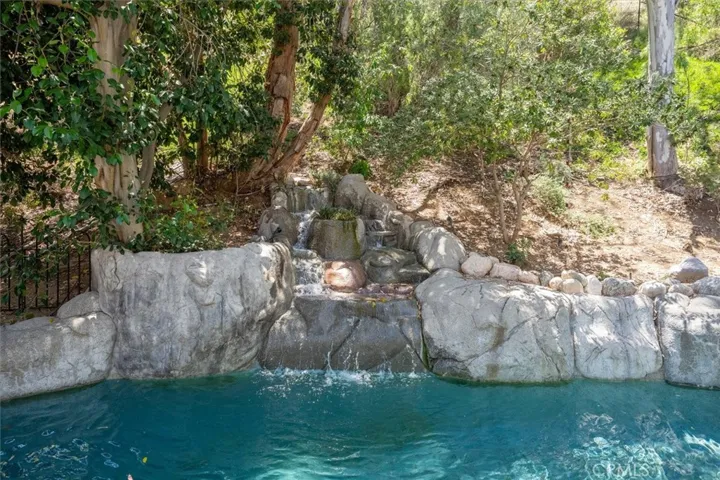 Waterfall into pool