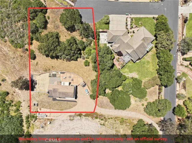 Aerial View of Lot (Boundary Lines are approximate and for reference only - not an official survey.)