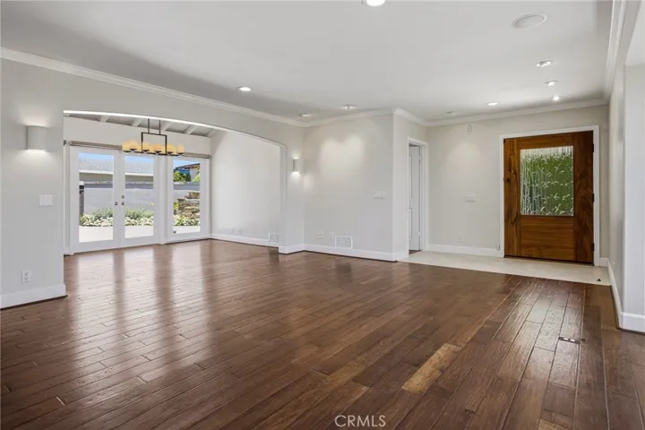 Living room with courtyard view