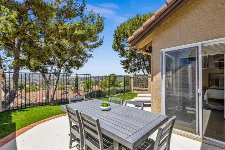 Backyard is generously sized but low maintainence.