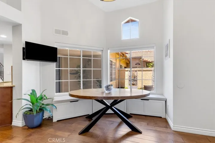 Nook overlooks the tranquil front courtyard entry