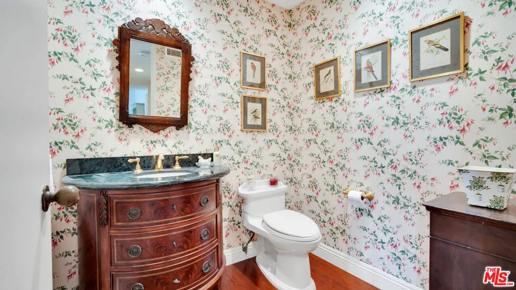 Designer powder room featuring