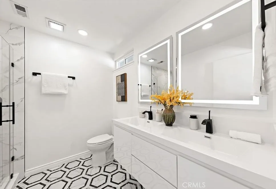 hallway shared bathroom