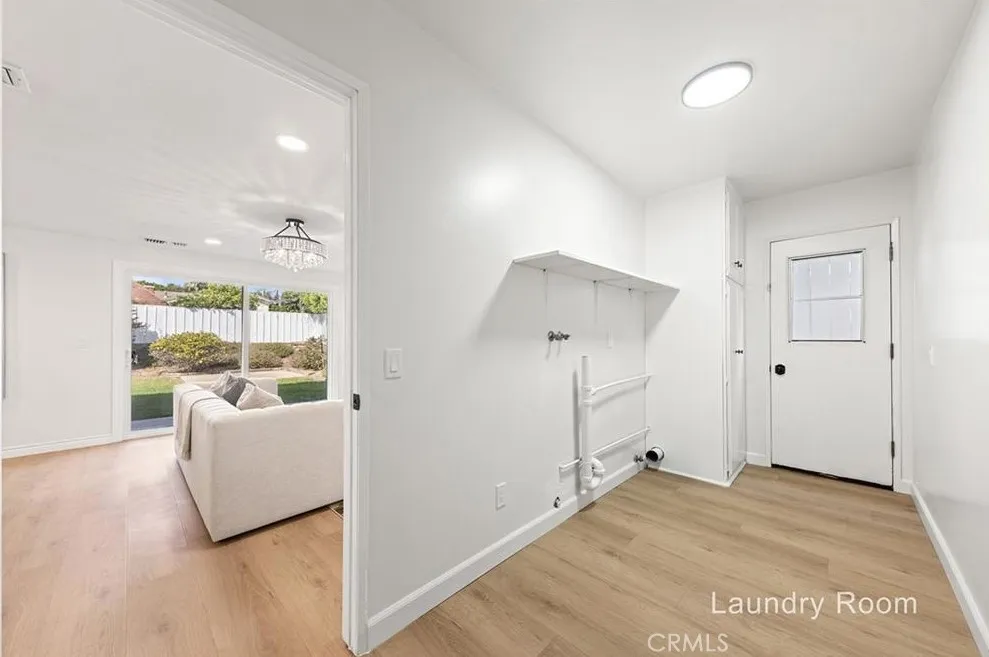 laundry area next to family room