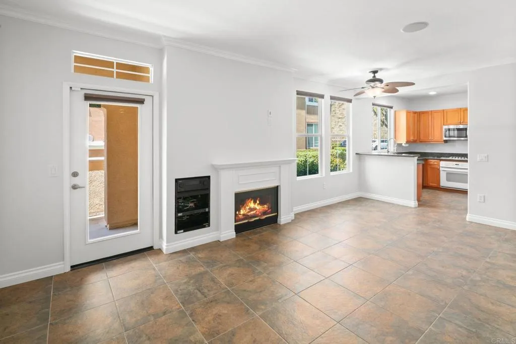 Digitally Enhanced - Fire in fireplace