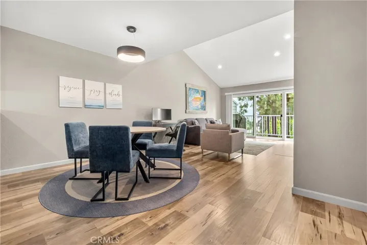 Dining room + Living room combo leading to balcony