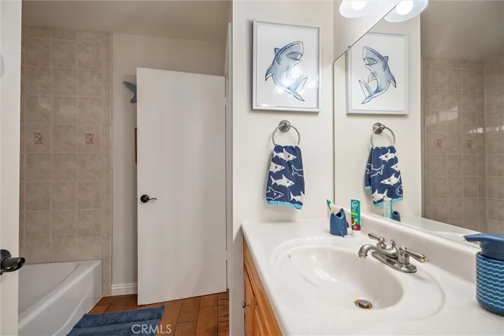Jack and Jill bathroom (downstairs-full shower bath) off hall and bedroom #2.
