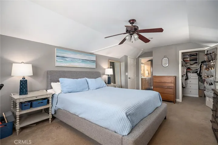 Primary upstairs bedroom with views of Bishop's Peak, Cerro San Luis and lake shore.