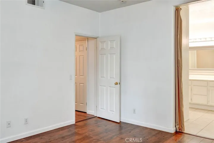 View of the master bathroom.