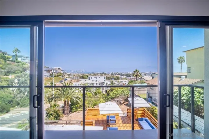 View and patio from Primary Bedroom.