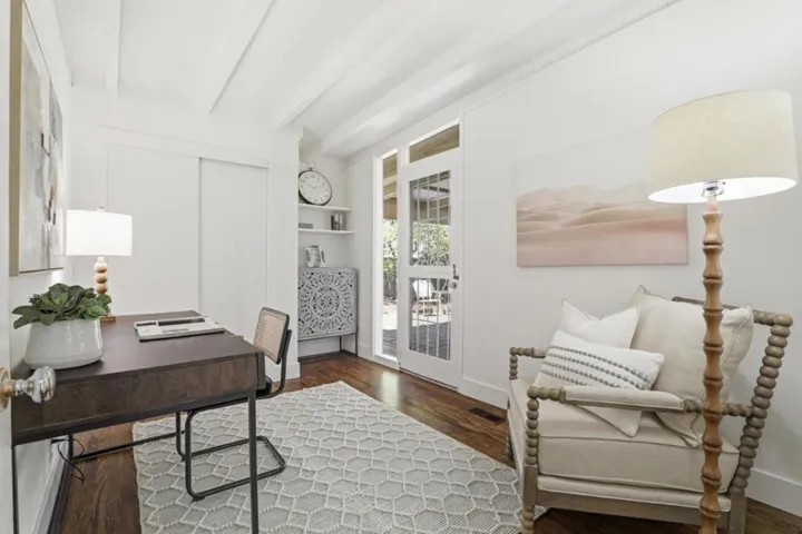 3rd bedroom staged as an office. Room will accommodate a full bed.