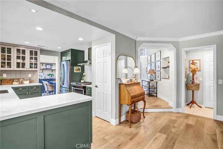 View from the kithcen and family room towards the front door.