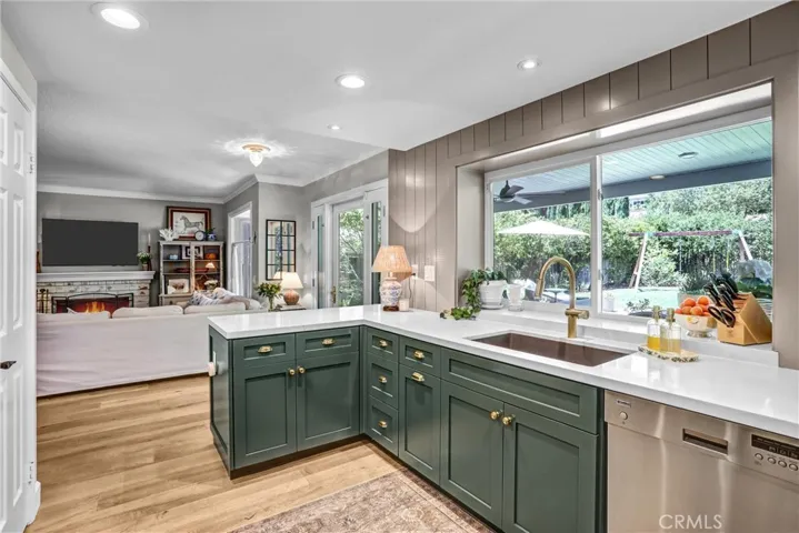 This newly remodeled kitchen was literally made for hosting.