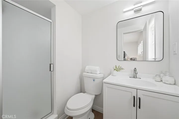 Primary Bath with new brand new vanity cabinets and fixtures