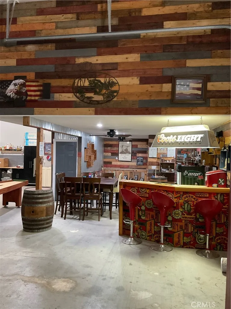 Custom-built tavern inside garage