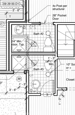 Rendering of ADU and added bath to main house