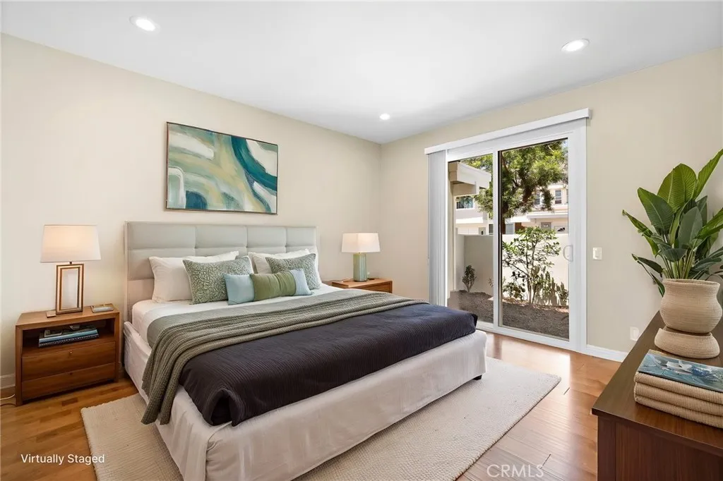 Virtually Staged - Primary Bedroom with Private Zen Garden