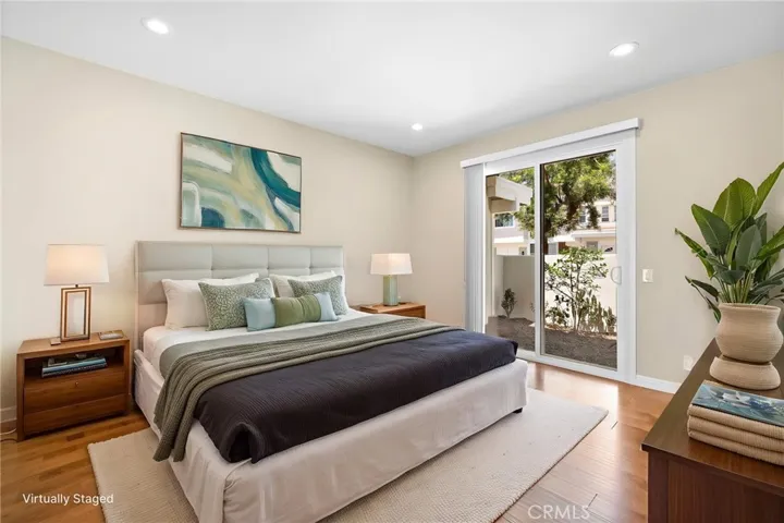 Virtually Staged - Primary Bedroom with Private Zen Garden