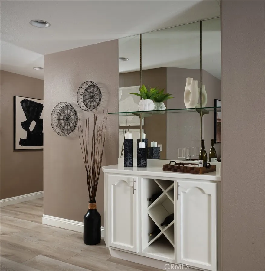 The family room flows right into a bar area that was made for entertaining.