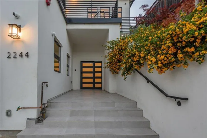 Twilight Doorway entry to ELEVATOR & Interior Garage access