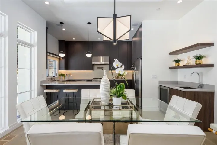 Wet Bar with Wine Fridge by Dining