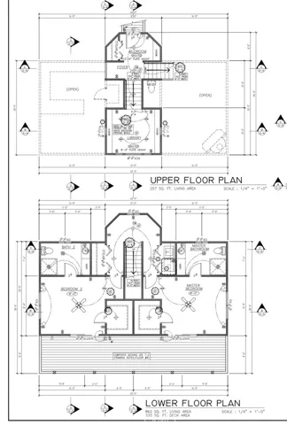 Upper and lower floor plans