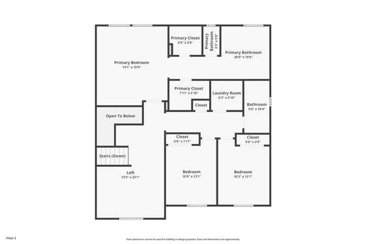 Floor plan level 2. Measurements are approximate.