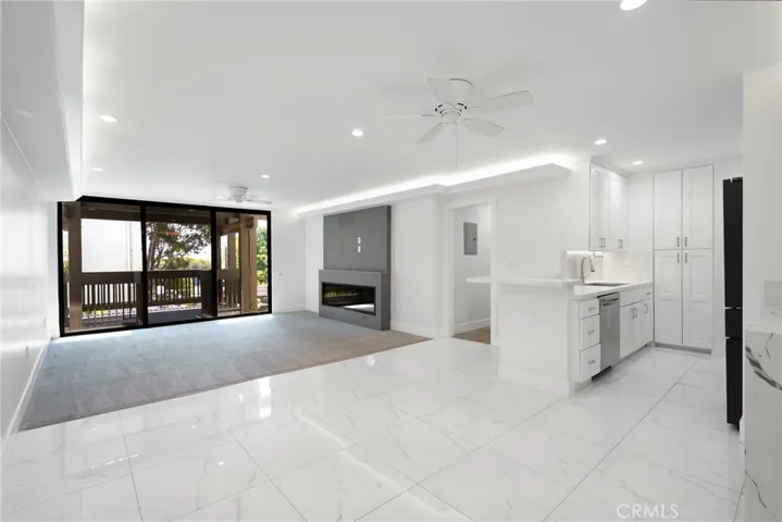 kitchen and living room