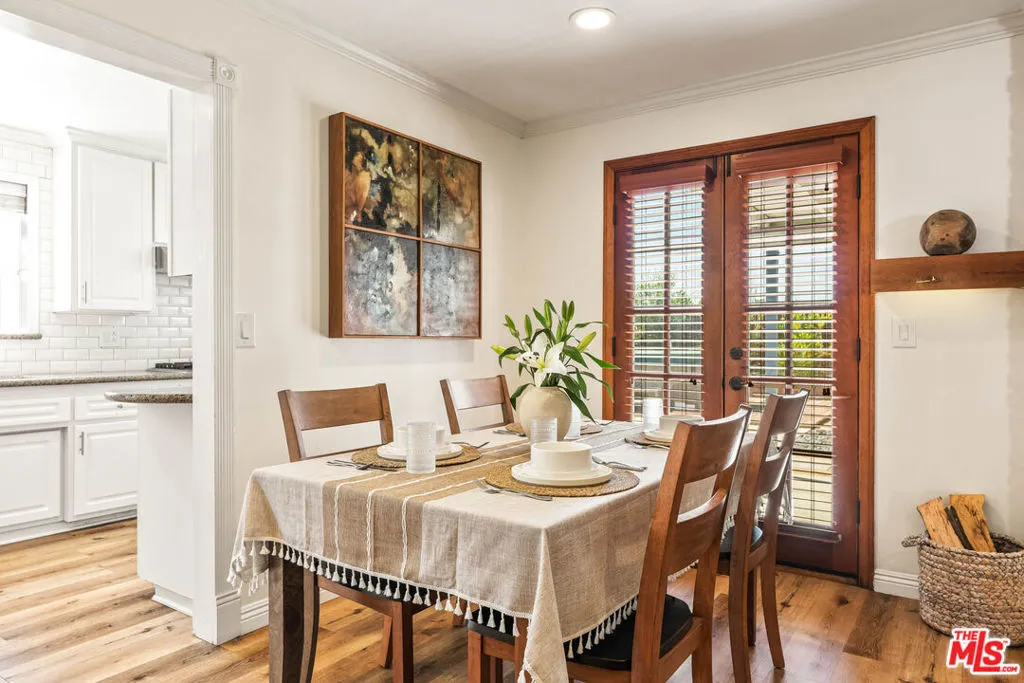 Dining area with French doors