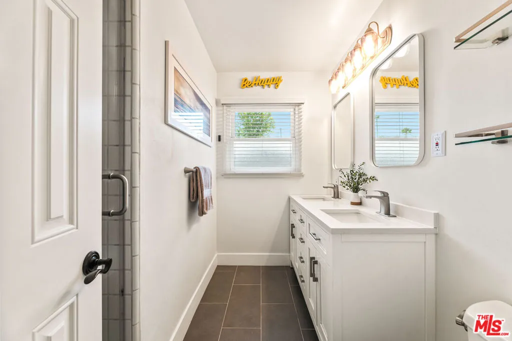 Remodeled bathroom with double