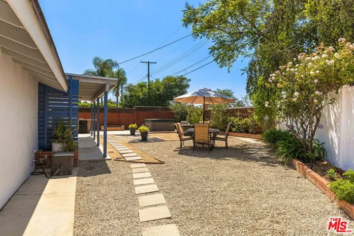 Large cement pavers add elegan