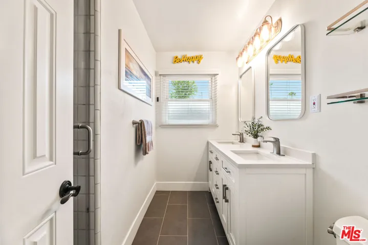 Remodeled bathroom with double