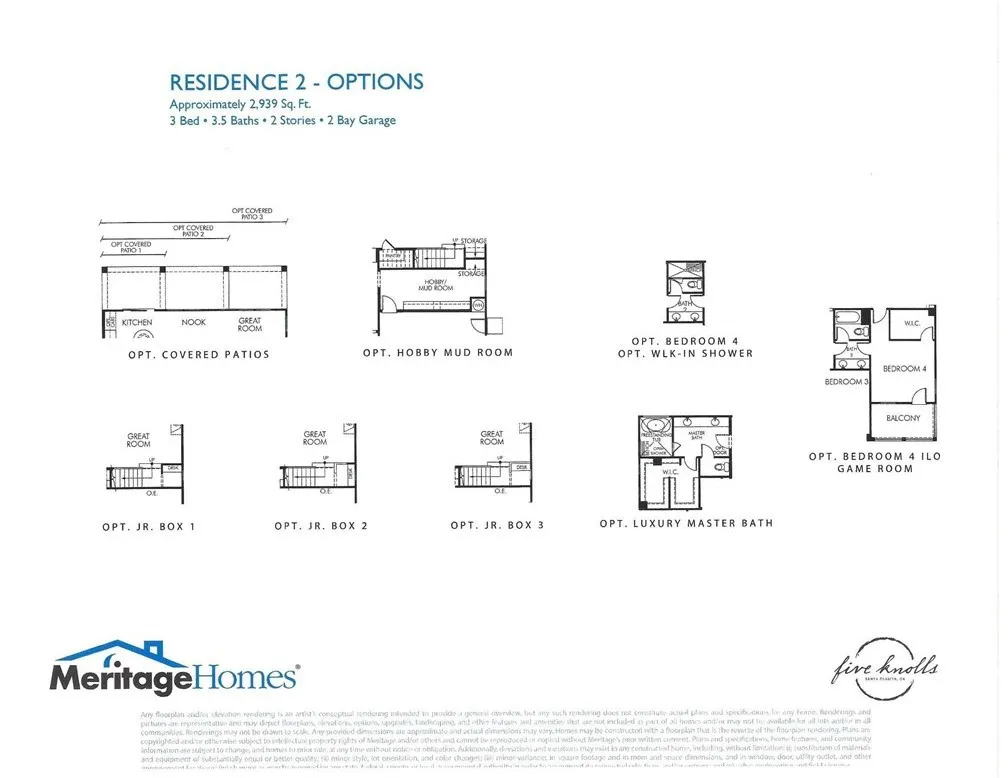 Builder Floorplan Options
shows 4th bedroom option