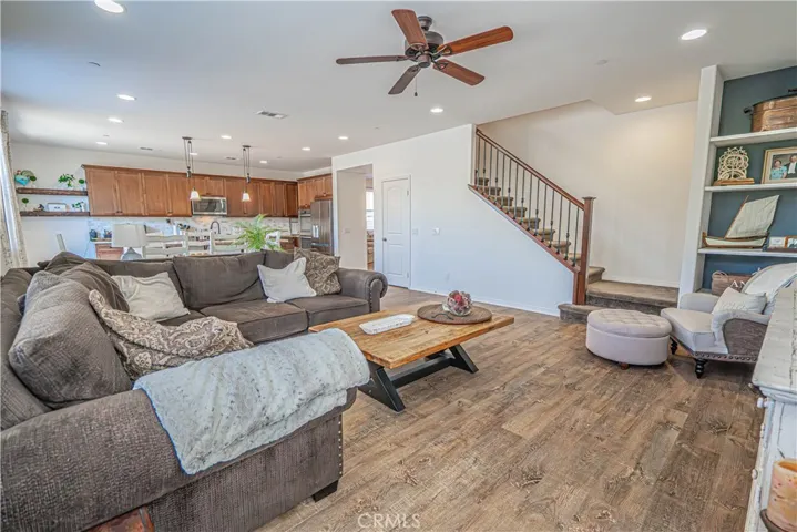 Family Room looking at built in shelving