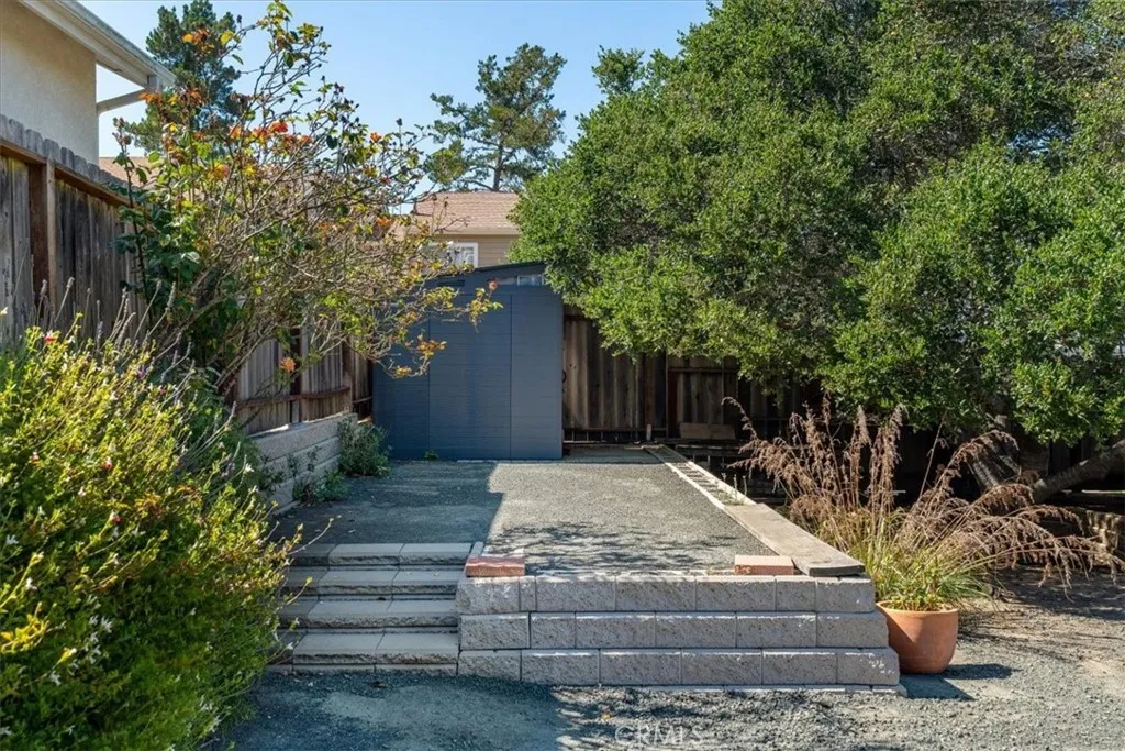 Shed included with property.