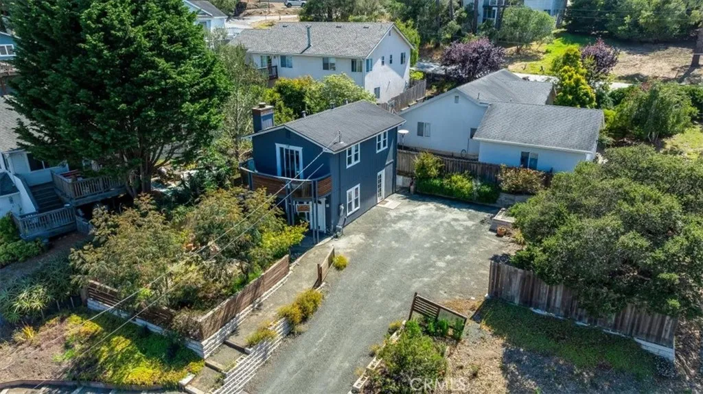 Aerial view of house.
