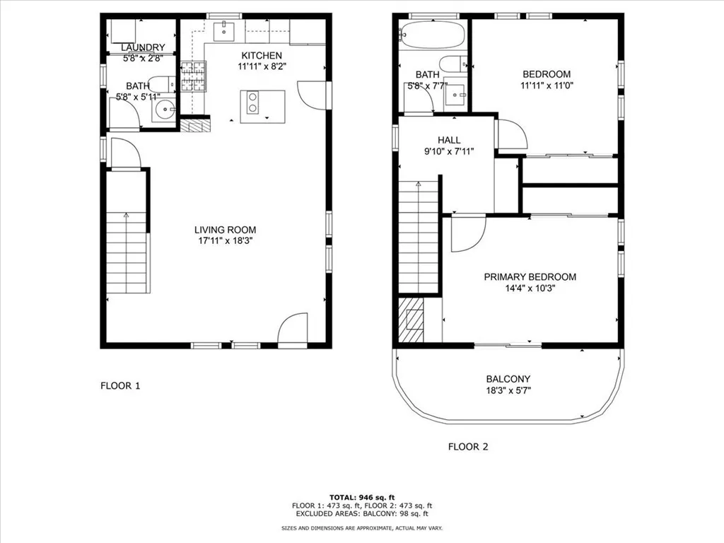 Total floor plan showing measurements.