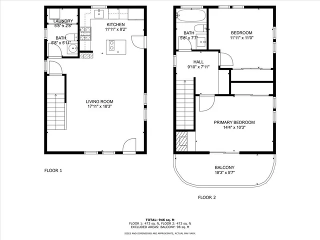 Total floor plan showing measurements.