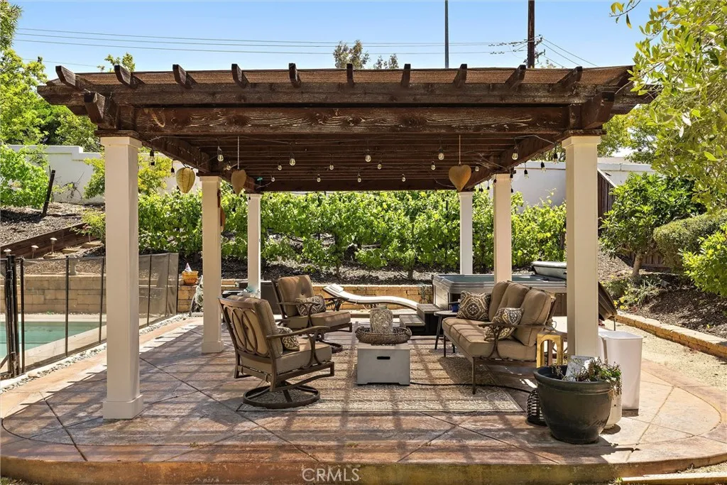 The gazebo area is expansive and has room for the spa as well as comfortable seating!