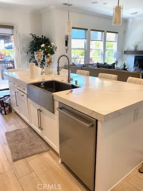 Bosch dishwasher in large kitchen island