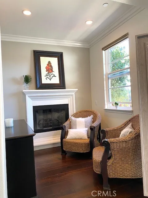 Master sittting area with fireplace
