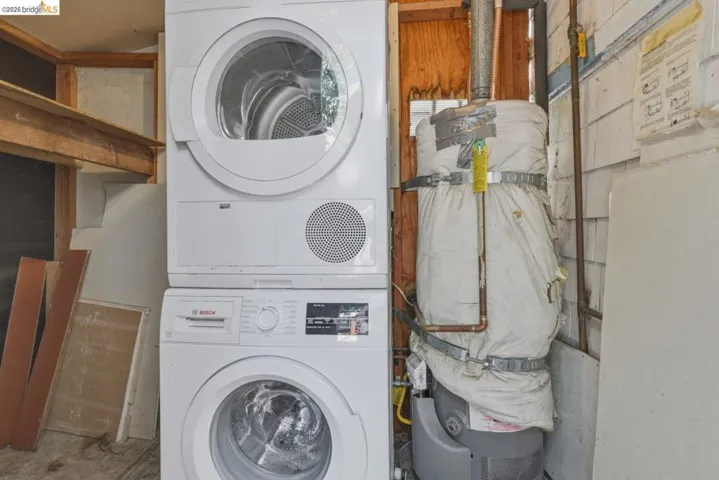Stackable white washer and dryer unit