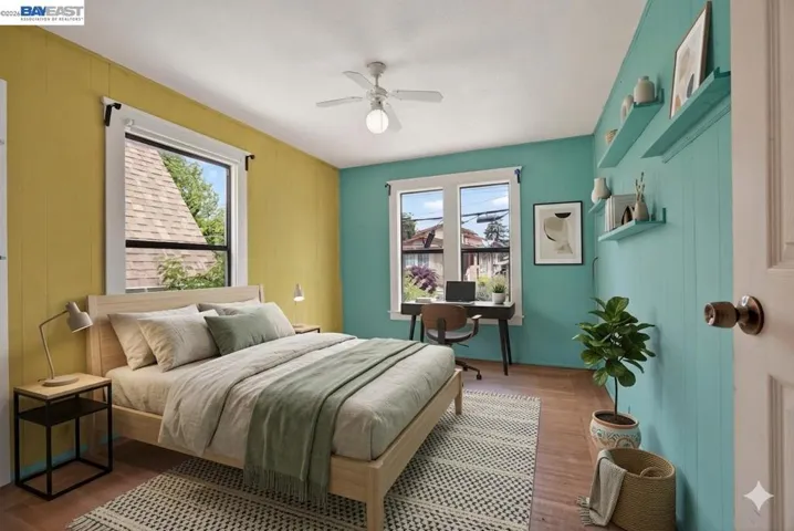 Virtually staged bedroom
