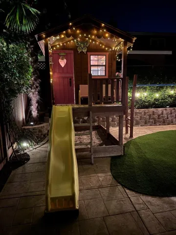 Back yard at night