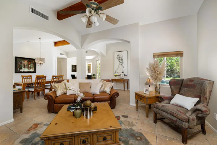 Living open to Dining